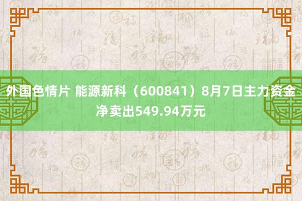 外国色情片 能源新科（600841）8月7日主力资金净卖出549.94万元