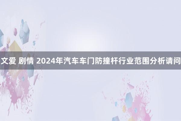 文爱 剧情 2024年汽车车门防撞杆行业范围分析请问