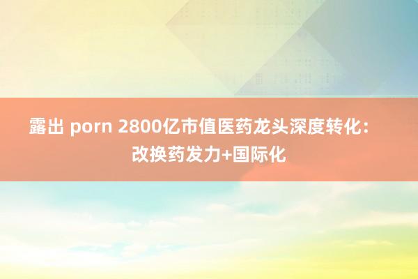 露出 porn 2800亿市值医药龙头深度转化：  改换药发力+国际化